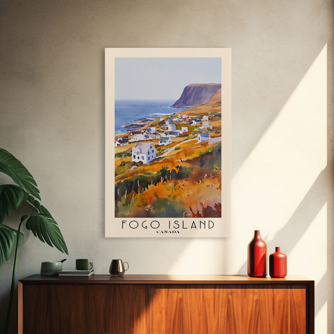 Fogo Island, Canada Watercolor Print, Vacation Gift, Canada Wall Art, Vacation Wall Art, Vacatation Memories, Beach Decor, Beach Or Lakehouse Art