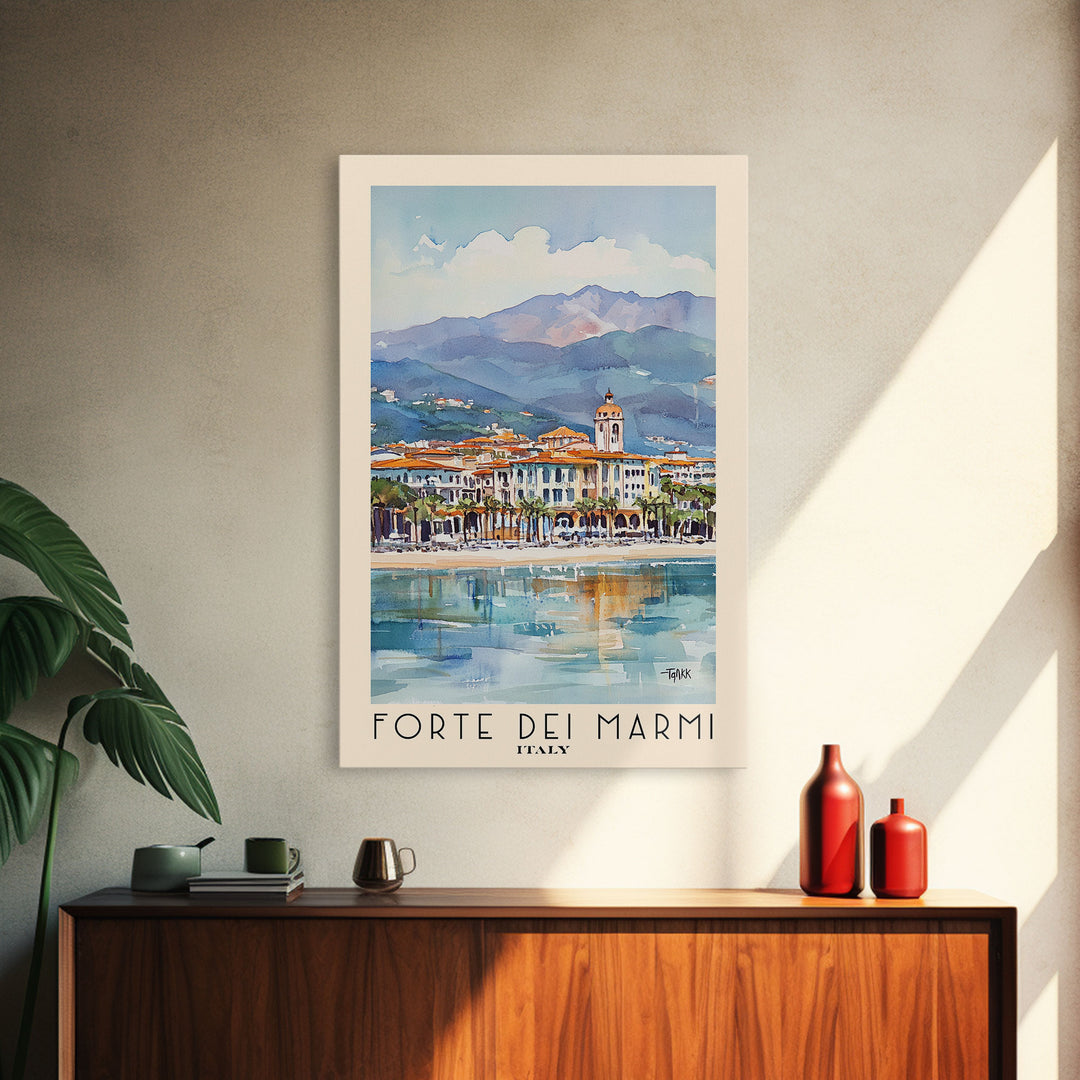 Forte dei Marmi, Italy Watercolor Print, Vacation Gift, Italy Wall Art, Vacation Wall Art, Vacatation Memories, Beach Decor, Beach Or Lakehouse Art