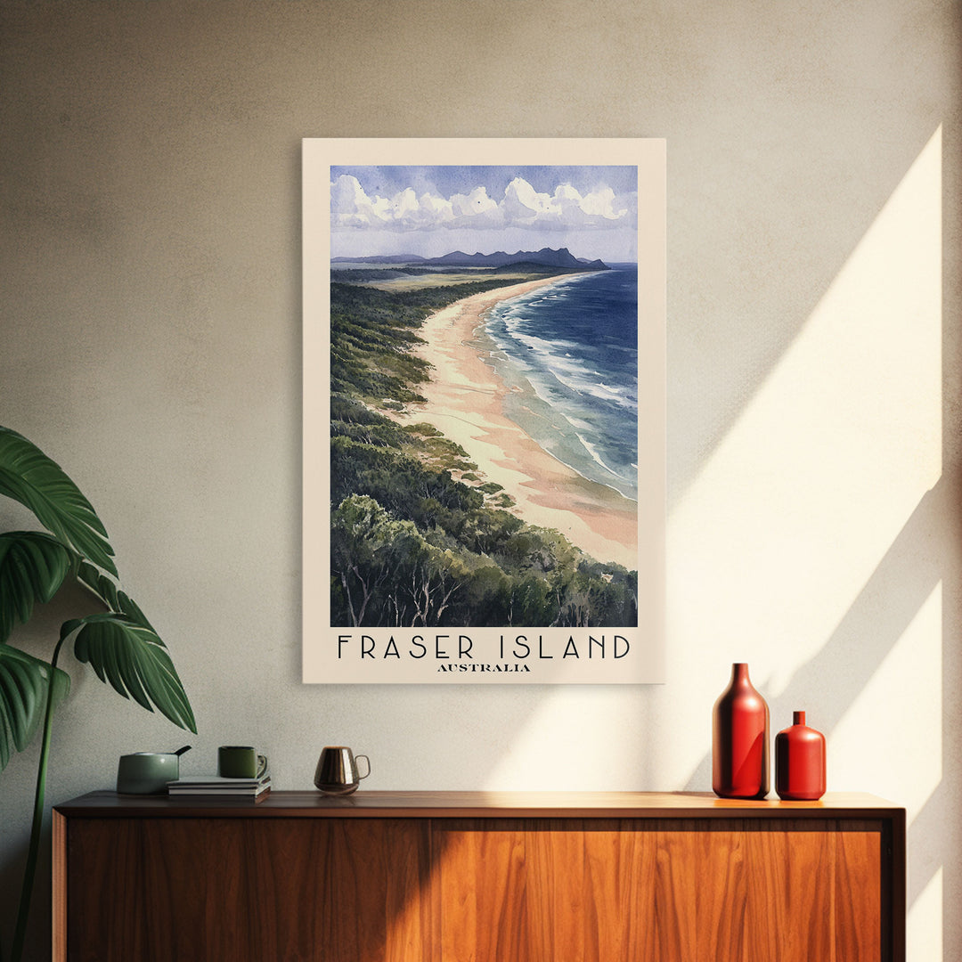 Fraser Island, Australia Watercolor Print, Vacation Gift, Australia Wall Art, Beach Painting, Beach Decor, Beach Or Lakehouse Art