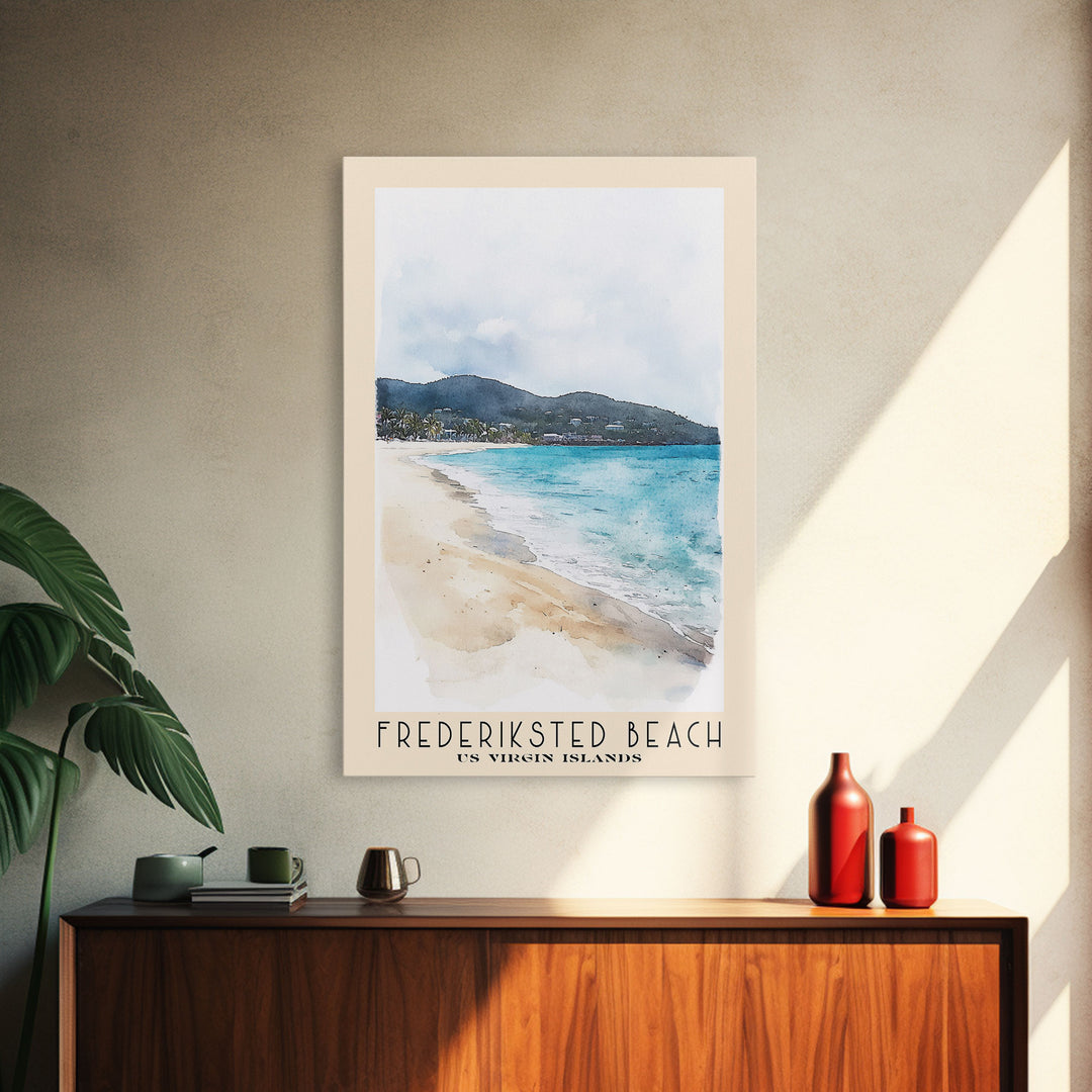 Frederiksted Beach, US Virgin islands Watercolor Beach Print, Vacation Gift, US Virgin islands Wall Art, Beach Painting, Beach Decor, Beach Painting