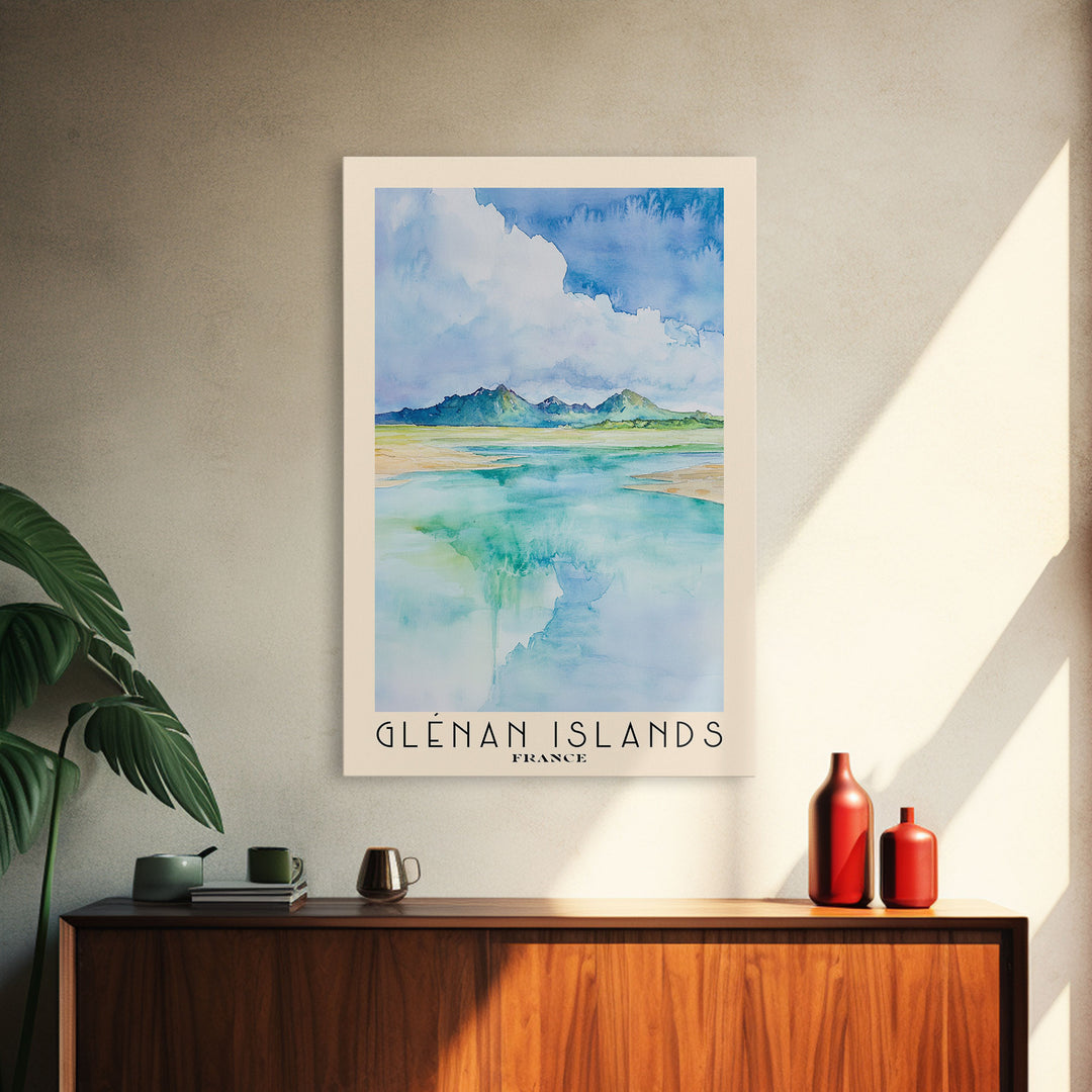 Glénan Islands, France Watercolor Print, Vacation Gift, France Wall Art, Beach Painting, Beach Decor, Beach Or Lakehouse Art