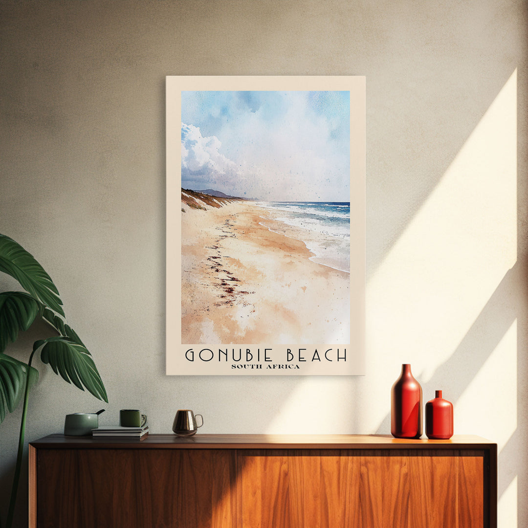 Gonubie Beach, South Africa Watercolor Print, Vacation Gift, South Africa Wall Art, Beach Painting, Beach Decor, Beach Or Lakehouse Art