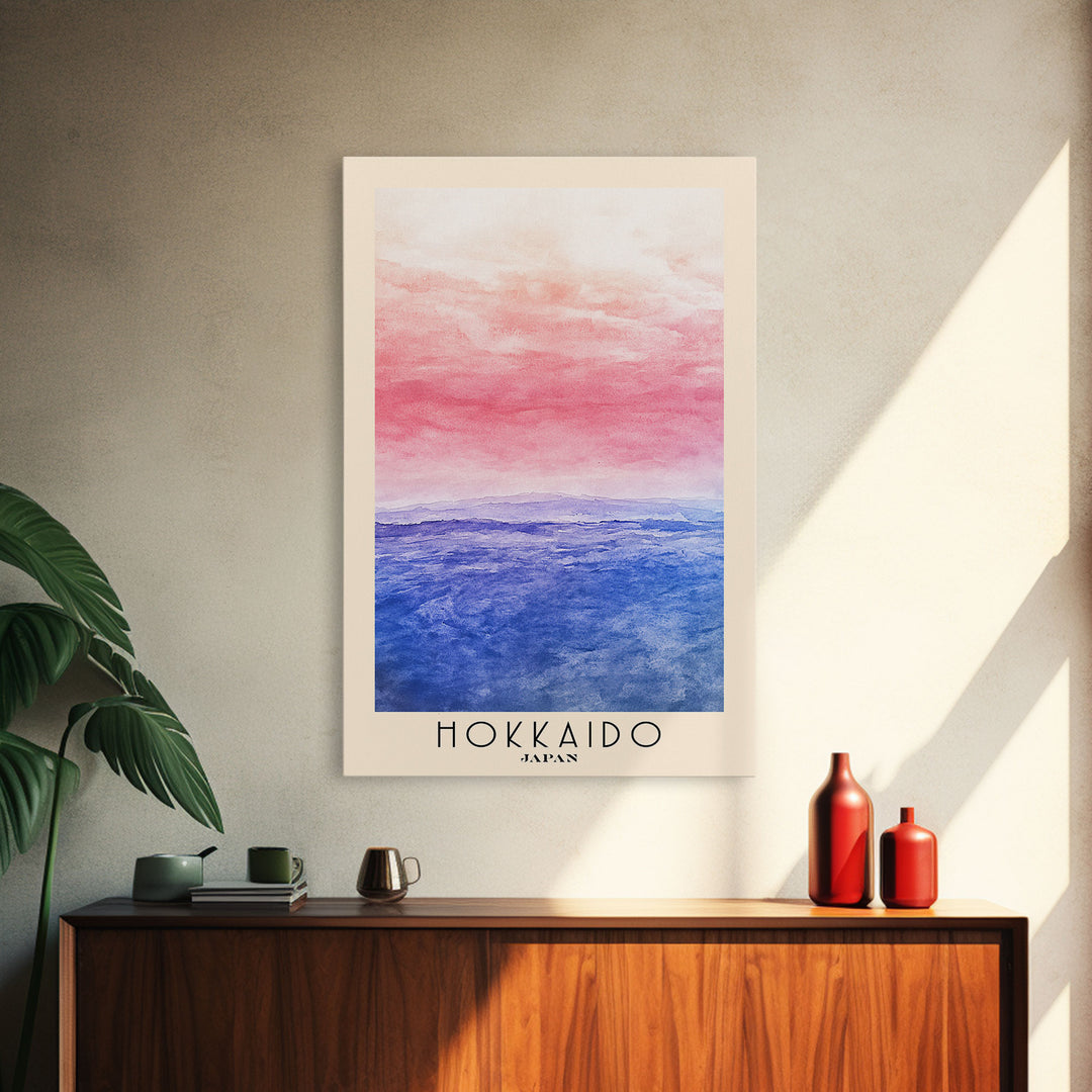 Hokkaido, Japan Watercolor Print, Vacation Gift, Japan Wall Art, Beach Painting, Beach Decor, Beach Or Lakehouse Art