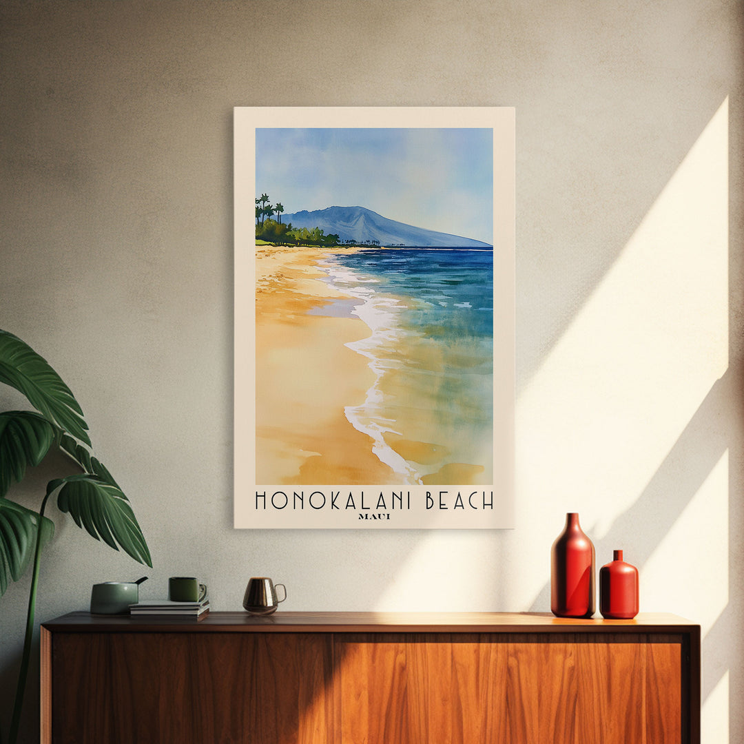 Honokalani Beach, Maui Watercolor Beach Print, Vacation Gift, Maui Wall Art, Beach Painting, Beach Decor, Beach Painting