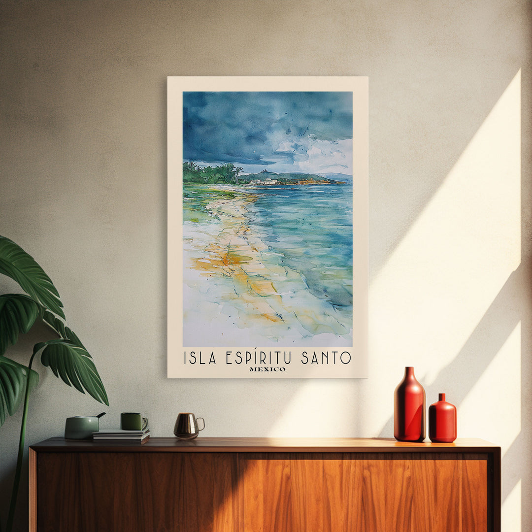 Isla Espíritu Santo, Mexico Watercolor Print, Vacation Gift, Mexico Wall Art, Vacation Wall Art, Vacatation Memories, Beach Decor, Beach Or Lakehouse Art