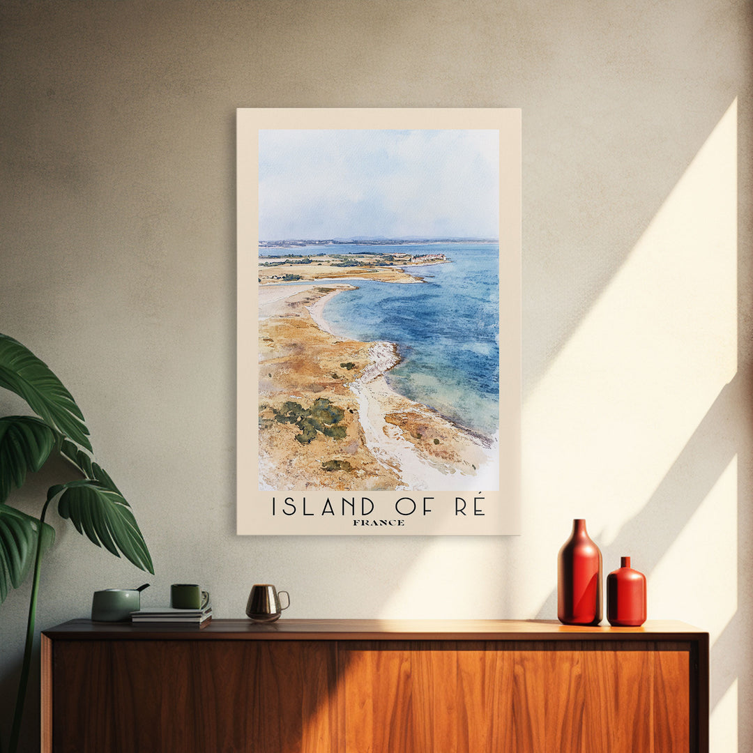 Island of Ré, France Watercolor Print, Vacation Gift, France Wall Art, Vacation Wall Art, Vacatation Memories, Beach Decor, Beach Or Lakehouse Art