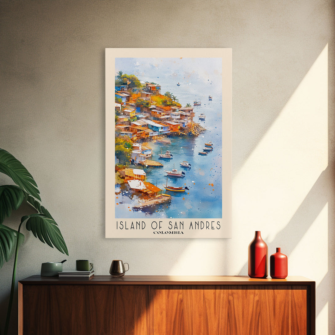 Island of San Andres, Colombia Watercolor Print, Vacation Gift, Colombia Wall Art, Beach Painting, Beach Decor, Beach Or Lakehouse Art