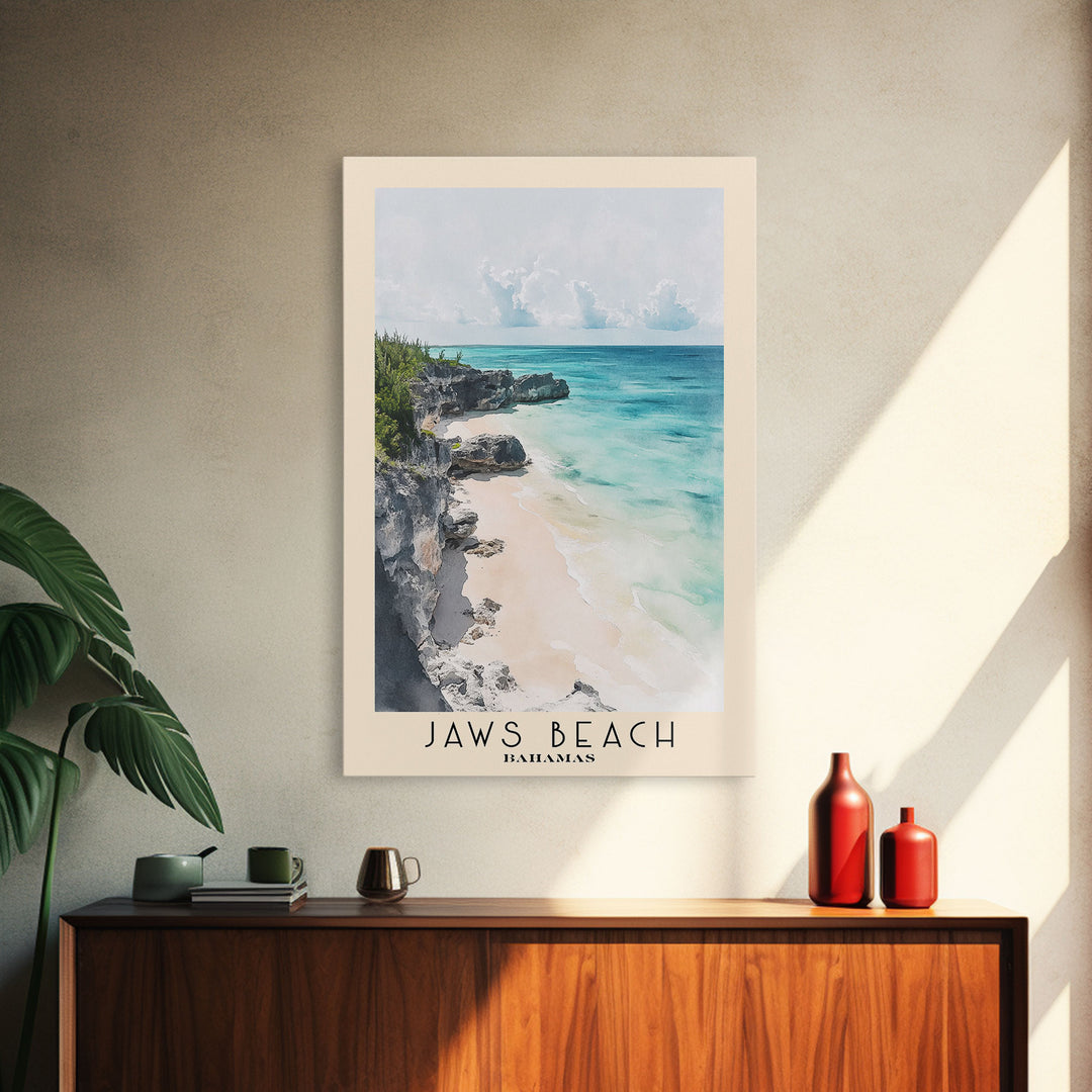 Jaws Beach, Bahamas Watercolor Print, Vacation Gift, Bahamas Wall Art, Beach Painting, Beach Decor, Beach Or Lakehouse Art