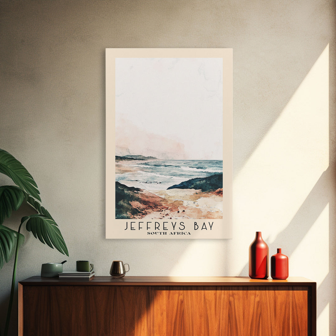 Jeffreys Bay, South Africa Watercolor Print, Vacation Gift, South Africa Wall Art, Beach Painting, Beach Decor, Large Wall Art, Wood Frame Art