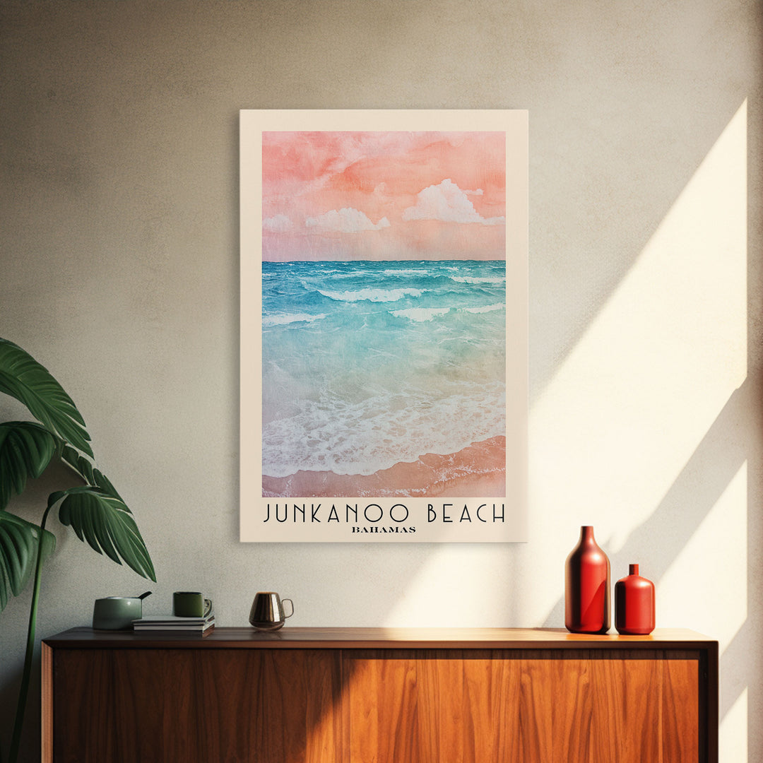 Junkanoo Beach, Bahamas Watercolor Print, Vacation Gift, Bahamas Wall Art, Beach Painting, Beach Decor, Beach Or Lakehouse Art