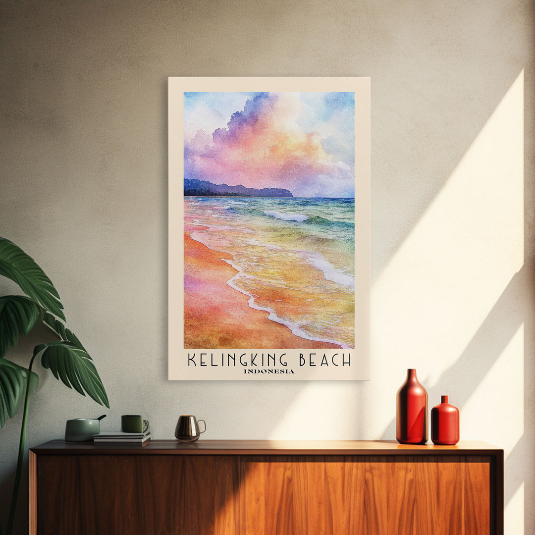 Kelingking Beach, Indonesia Watercolor Print, Vacation Gift, Indonesia Wall Art, Vacation Wall Art, Vacatation Memories, Beach Decor, Beach Or Lakehouse Art