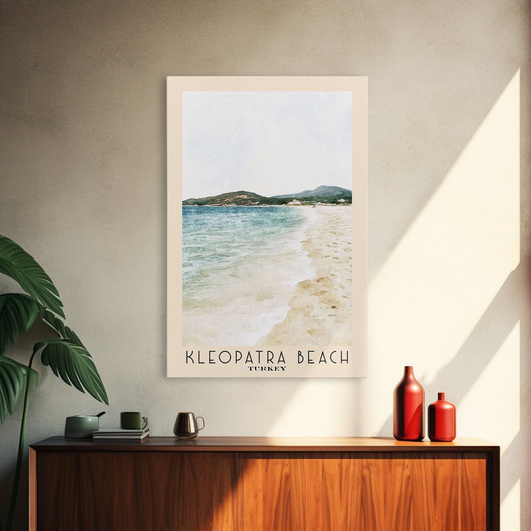 Kleopatra Beach, Turkey Watercolor Print, Vacation Gift, Turkey Wall Art, Vacation Wall Art, Vacatation Memories, Beach Decor, Beach Or Lakehouse Art