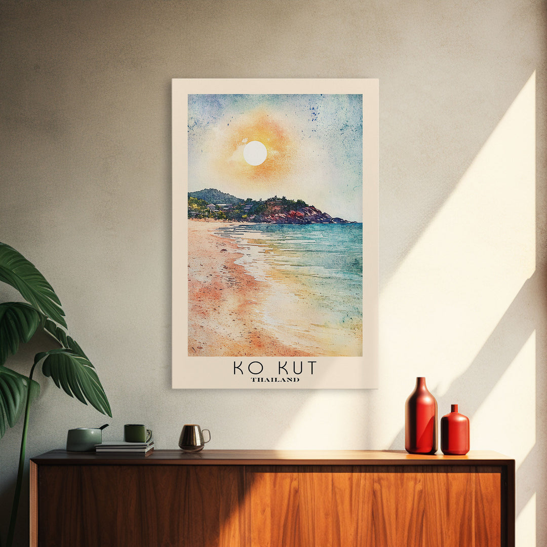 Ko Kut, Thailand Watercolor Print, Vacation Gift, Thailand Wall Art, Beach Painting, Beach Decor, Beach Or Lakehouse Art