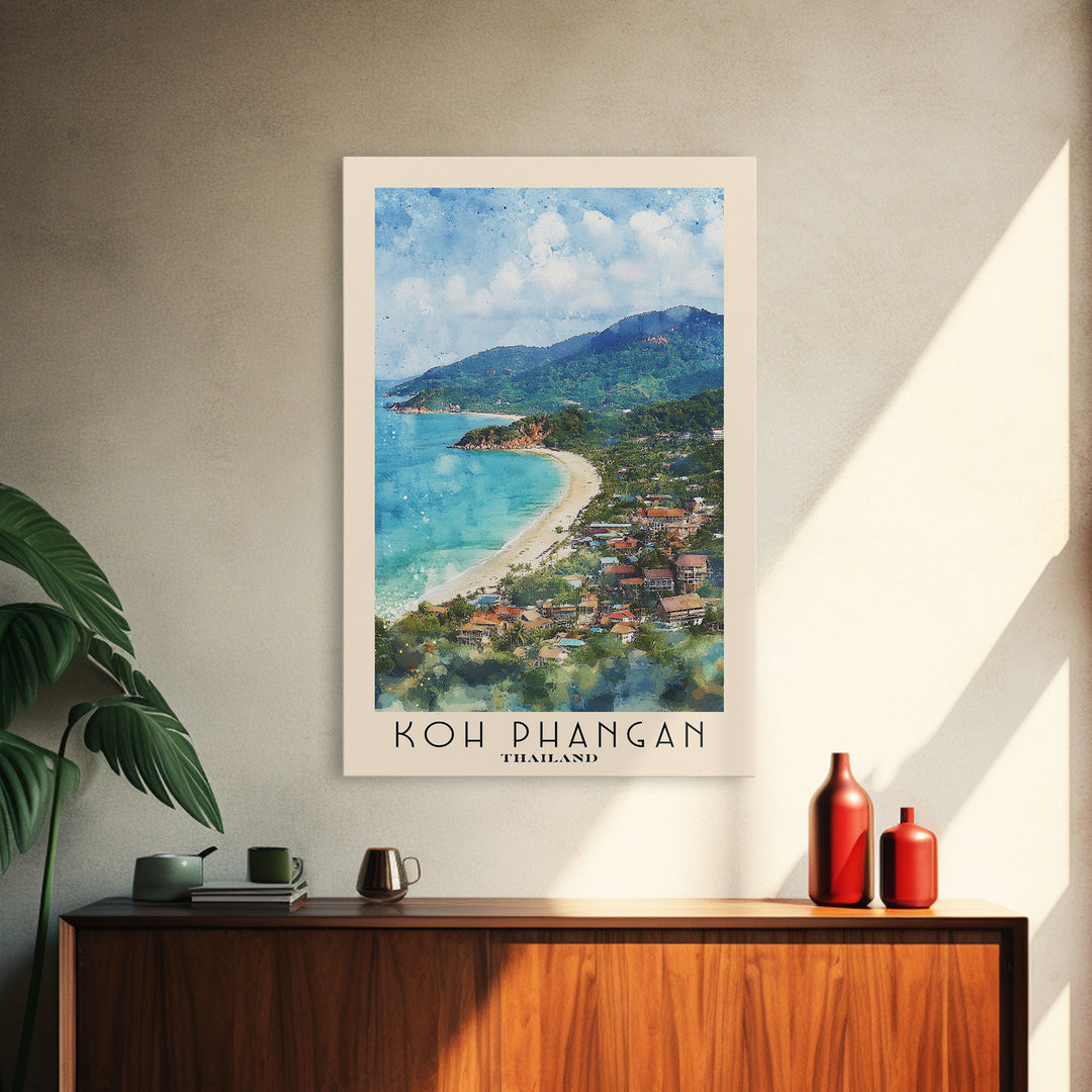 Koh Phangan, Thailand Watercolor Print, Vacation Gift, Thailand Wall Art, Beach Painting, Beach Decor, Beach Or Lakehouse Art