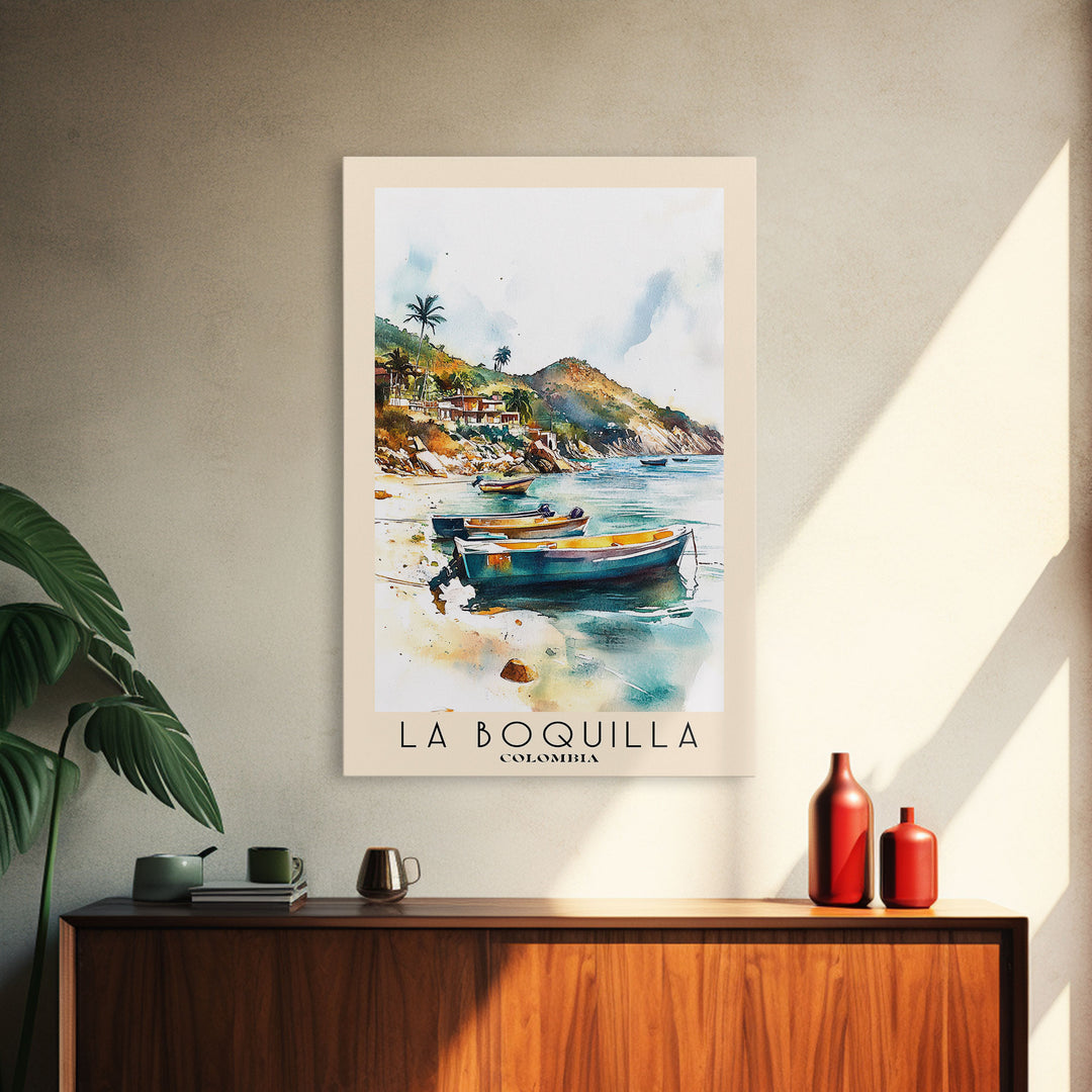 La Boquilla, Colombia Watercolor Beach Print, Vacation Gift, Colombia Wall Art, Beach Painting, Beach Decor, Beach Painting