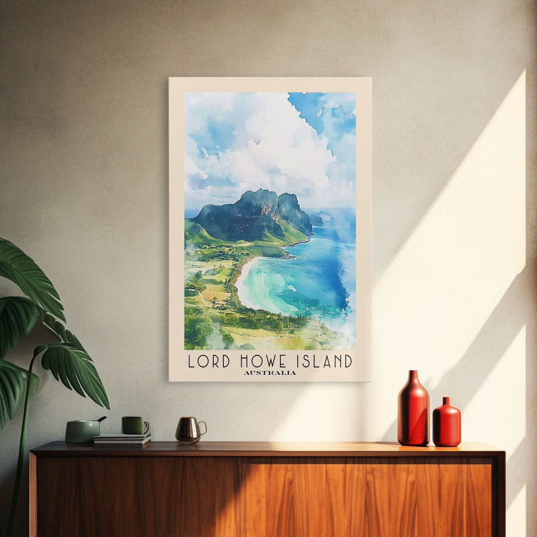 Lord Howe Island, Australia Watercolor Beach Print, Vacation Gift, Australia Wall Art, Beach Painting, Beach Decor, Beach Painting