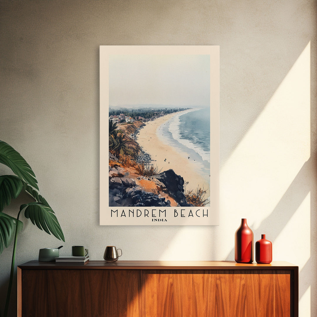 Mandrem Beach, India Watercolor Beach Print, Vacation Gift, India Wall Art, Beach Painting, Beach Decor, Beach Painting