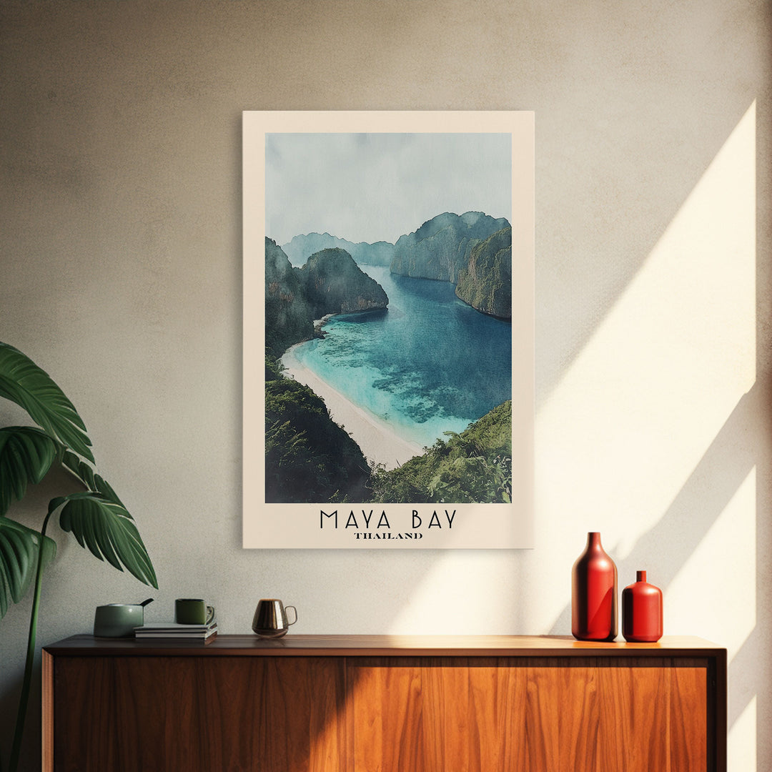 Maya Bay, Thailand Watercolor Beach Print, Vacation Gift, Thailand Wall Art, Beach Painting, Beach Decor, Beach Painting