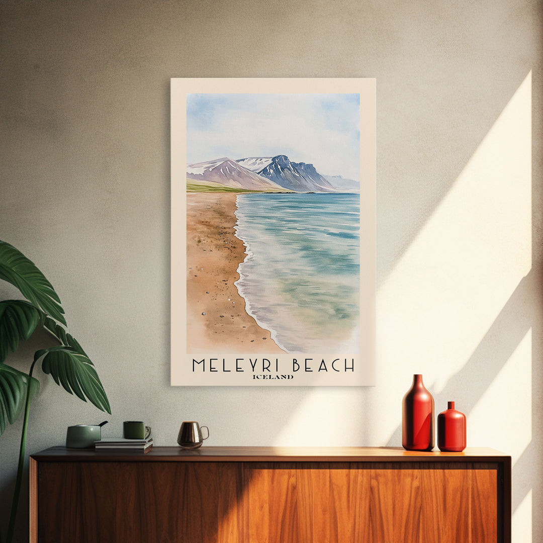 Meleyri Beach, Iceland Watercolor Print, Vacation Gift, Iceland Wall Art, Vacation Wall Art, Vacatation Memories, Beach Decor, Beach Or Lakehouse Art