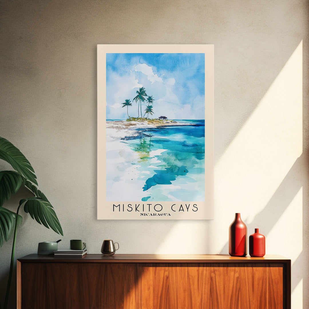 Miskito Cays, Nicaragua Watercolor Print, Vacation Gift, Nicaragua Wall Art, Beach Painting, Beach Decor, Beach Or Lakehouse Art