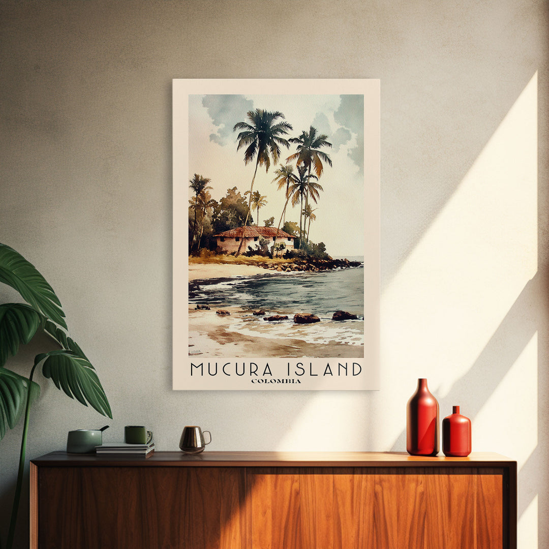 Mucura Island, Colombia Watercolor Print, Vacation Gift, Colombia Wall Art, Beach Painting, Beach Decor, Beach Or Lakehouse Art