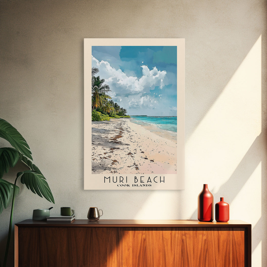 Muri Beach, Cook Islands Watercolor Print, Vacation Gift, Cook Islands Wall Art, Beach Painting, Beach Decor, Beach Or Lakehouse Art