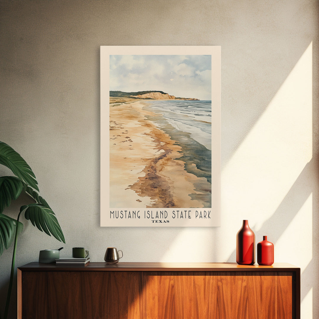 Mustang Island State Park, Texas Watercolor Print, Vacation Gift, Texas Wall Art, Vacation Wall Art, Vacatation Memories, Beach Decor, Beach Or Lakehouse Art