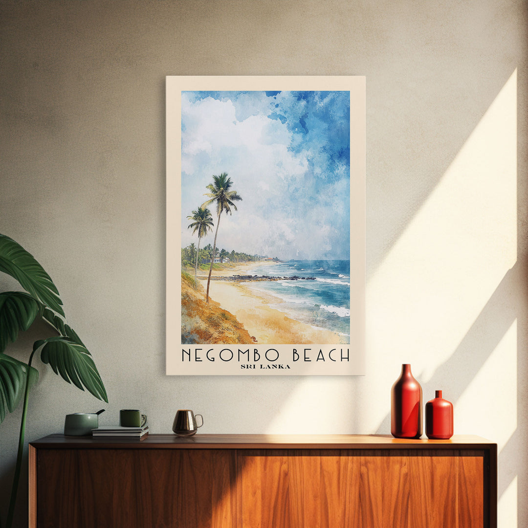 Negombo beach, Sri Lanka Watercolor Print, Vacation Gift, Sri Lanka Wall Art, Beach Painting, Beach Decor, Beach Or Lakehouse Art