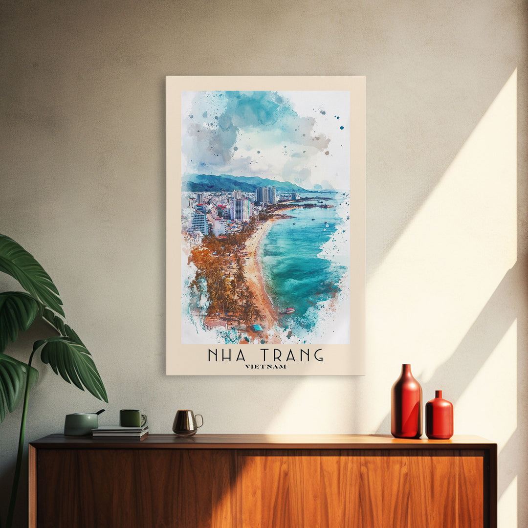 Nha Trang, Vietnam Watercolor Print, Vacation Gift, Vietnam Wall Art, Vacation Wall Art, Vacatation Memories, Beach Decor, Beach Or Lakehouse Art