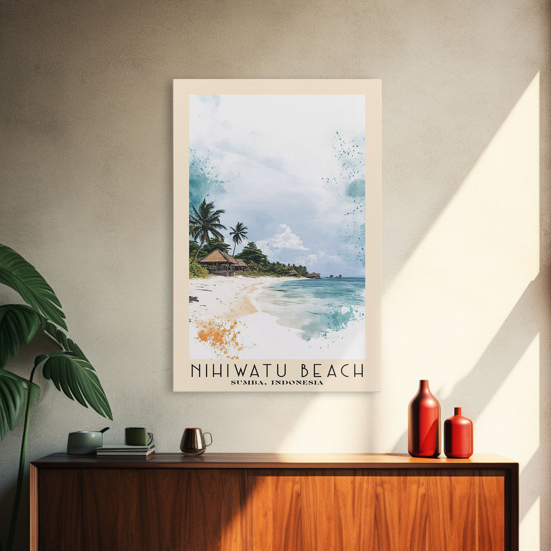 Nihiwatu Beach, Sumba, Indonesia Watercolor Print, Vacation Gift, Sumba, Indonesia Wall Art, Beach Painting, Beach Decor, Beach Or Lakehouse Art