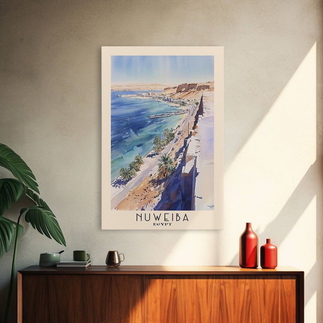 Nuweiba, Egypt Watercolor Print, Vacation Gift, Egypt Wall Art, Vacation Wall Art, Vacatation Memories, Beach Decor, Beach Or Lakehouse Art