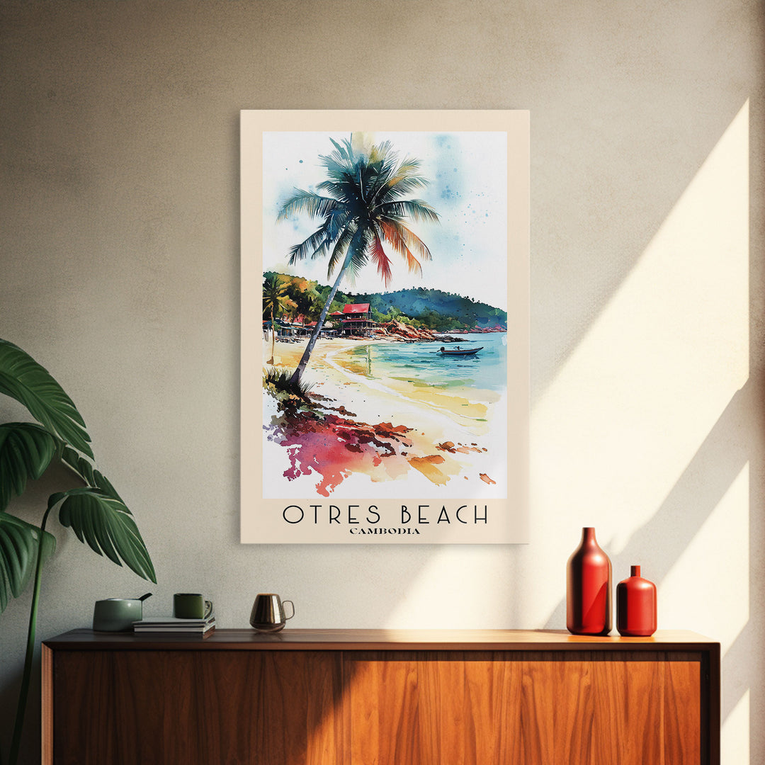 Otres Beach, Cambodia Watercolor Print, Vacation Gift, Cambodia Wall Art, Vacation Wall Art, Vacatation Memories, Beach Decor, Beach Or Lakehouse Art