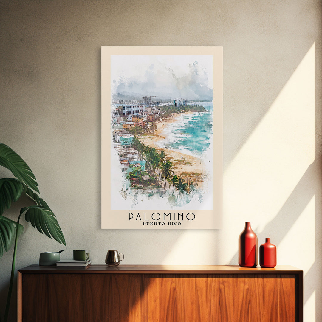 Palomino, Puerto Rico Watercolor Beach Print, Vacation Gift, Puerto Rico Wall Art, Beach Painting, Beach Decor, Beach Painting