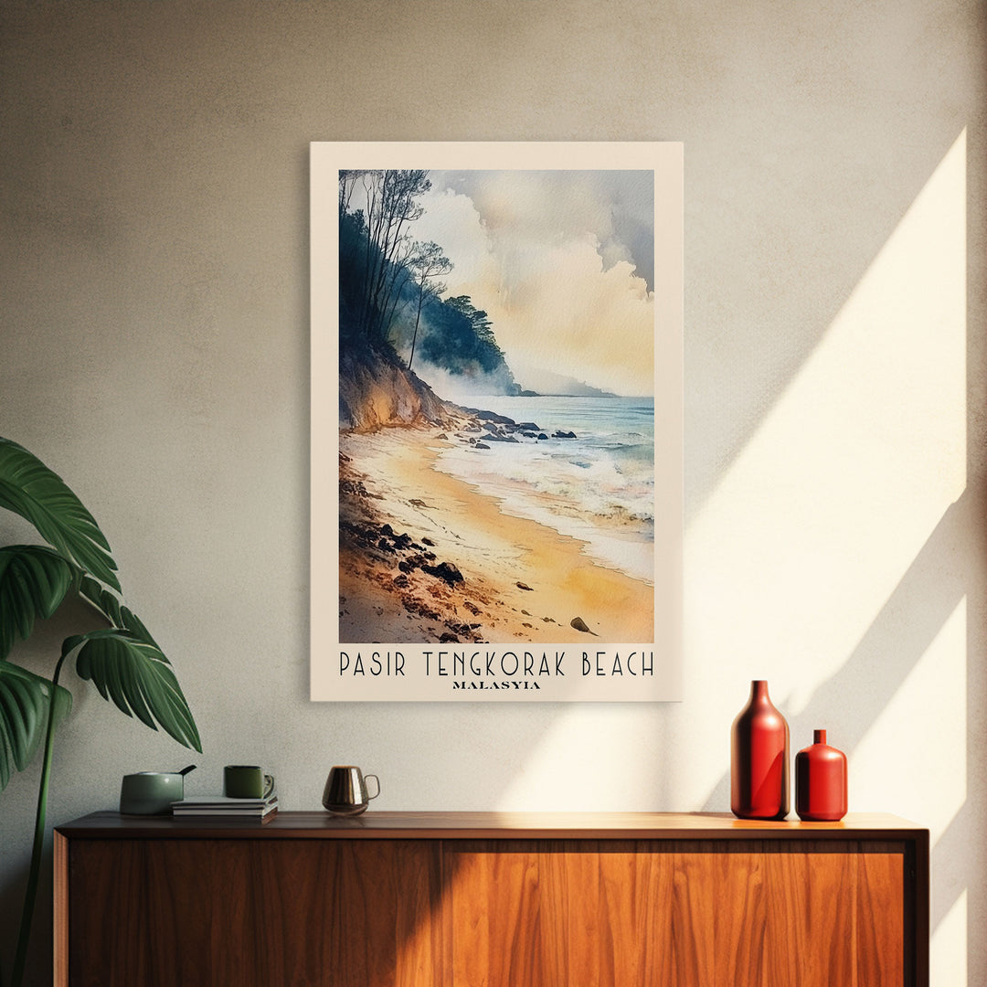 Pasir Tengkorak Beach, Malasyia Watercolor Print, Vacation Gift, Malasyia Wall Art, Vacation Wall Art, Vacatation Memories, Beach Decor, Beach Or Lakehouse Art