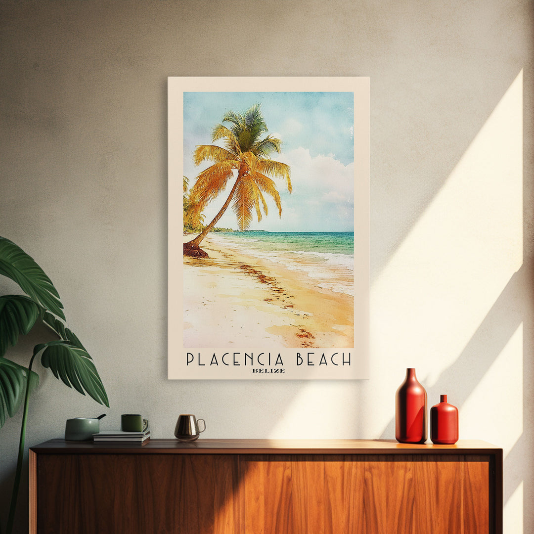 Placencia Beach, Belize Watercolor Print, Vacation Gift, Belize Wall Art, Beach Painting, Beach Decor, Beach Or Lakehouse Art