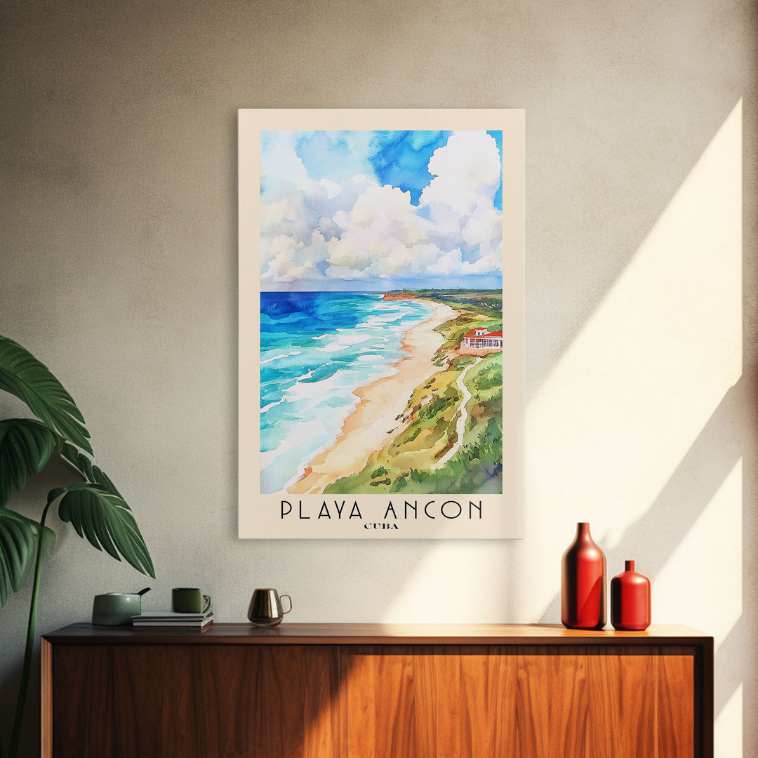 Playa Ancon, Cuba Watercolor Print, Vacation Gift, Cuba Wall Art, Beach Painting, Beach Decor, Beach Or Lakehouse Art