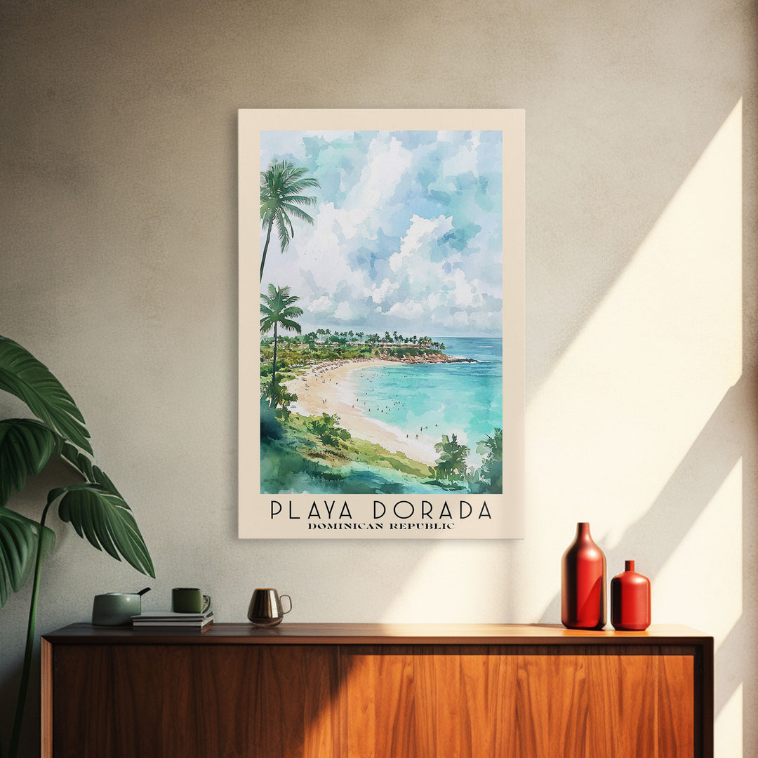 Playa Dorada, Dominican Republic Watercolor Print, Vacation Gift, Dominican Republic Wall Art, Beach Painting, Beach Decor, Beach Or Lakehouse Art