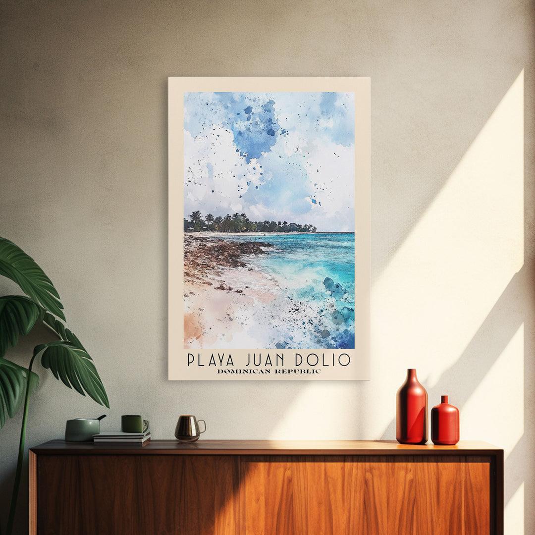 Playa Juan Dolio, Dominican Republic Watercolor Print, Vacation Gift, Dominican Republic Wall Art, Vacation Wall Art, Vacatation Memories, Beach Decor, Beach Or Lakehouse Art