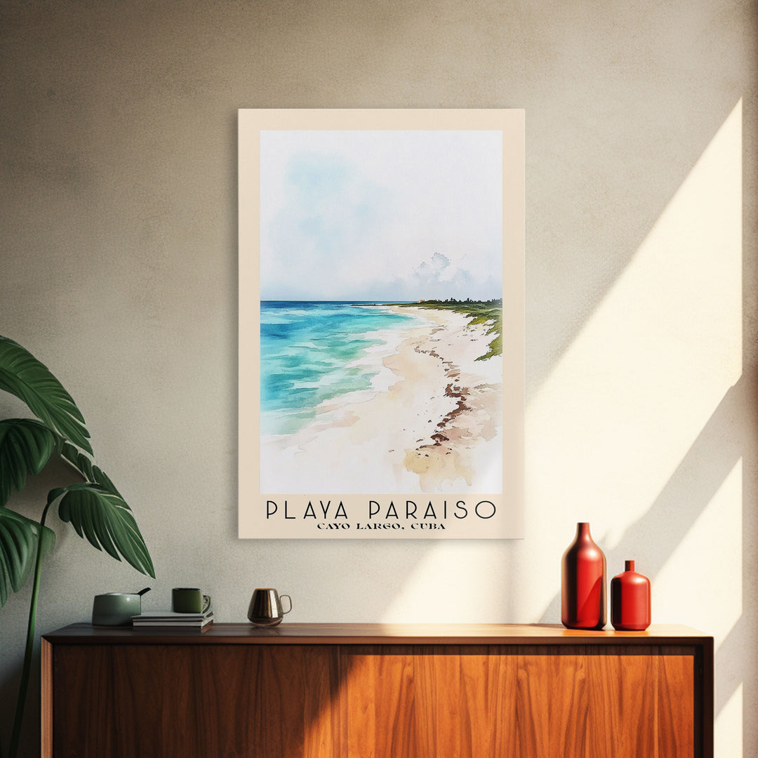 Playa Paraiso, Cayo Largo, Cuba Watercolor Print, Vacation Gift, Cayo Largo, Cuba Wall Art, Beach Painting, Beach Decor, Beach Or Lakehouse Art