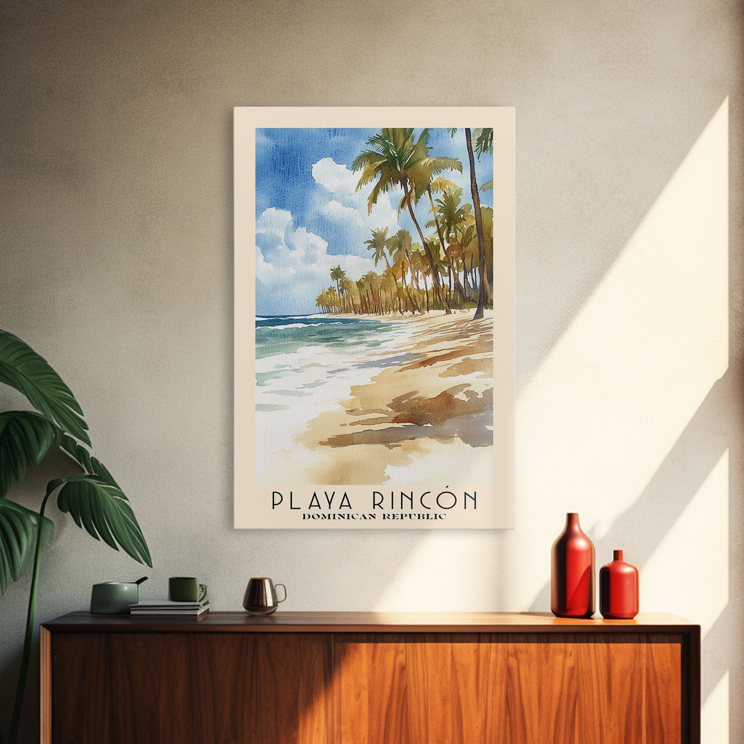 Playa Rincón, Dominican Republic Watercolor Print, Vacation Gift, Dominican Republic Wall Art, Vacation Wall Art, Vacatation Memories, Beach Decor, Beach Or Lakehouse Art