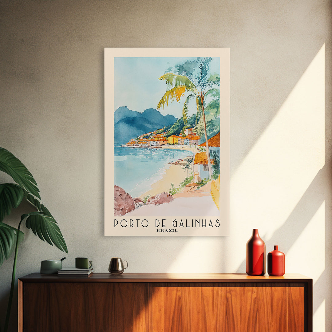 Porto de Galinhas, Brazil Watercolor Print, Vacation Gift, Brazil Wall Art, Vacation Wall Art, Vacatation Memories, Beach Decor, Beach Or Lakehouse Art