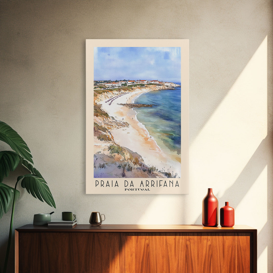 Praia da Arrifana, Portugal Watercolor Print, Vacation Gift, Portugal Wall Art, Vacation Wall Art, Vacatation Memories, Beach Decor, Beach Or Lakehouse Art