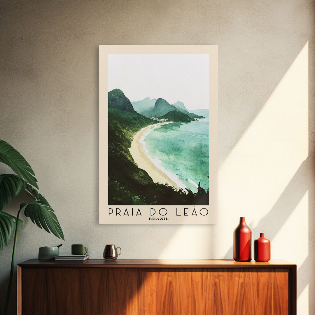 Praia do Leão, Brazil Watercolor Print, Vacation Gift, Brazil Wall Art, Beach Painting, Beach Decor, Beach Or Lakehouse Art