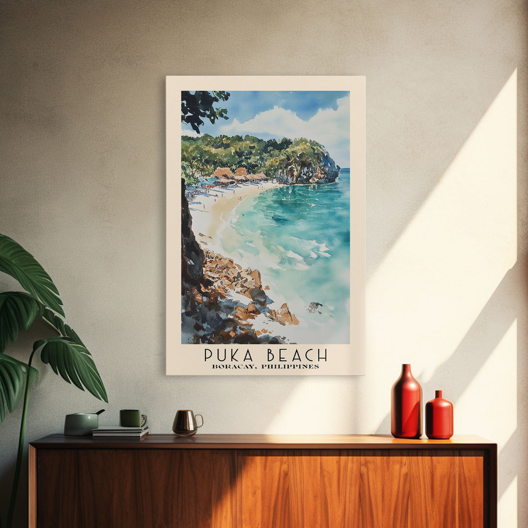 Puka Beach, Boracay, Philippines Watercolor Print, Vacation Gift, Boracay, Philippines Wall Art, Beach Painting, Beach Decor, Beach Or Lakehouse Art