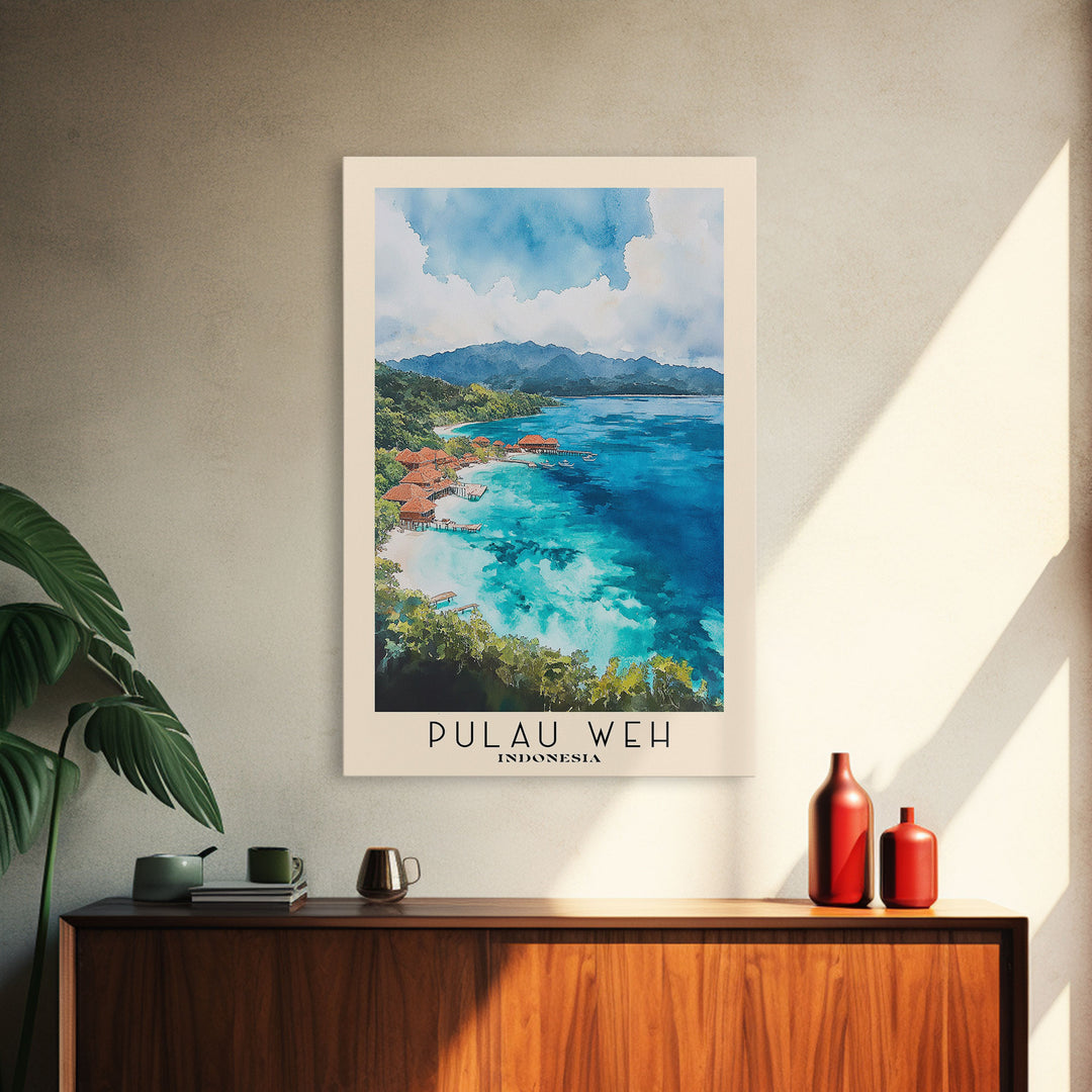 Pulau Weh, Indonesia Watercolor Print, Vacation Gift, Indonesia Wall Art, Vacation Wall Art, Vacatation Memories, Beach Decor, Beach Or Lakehouse Art