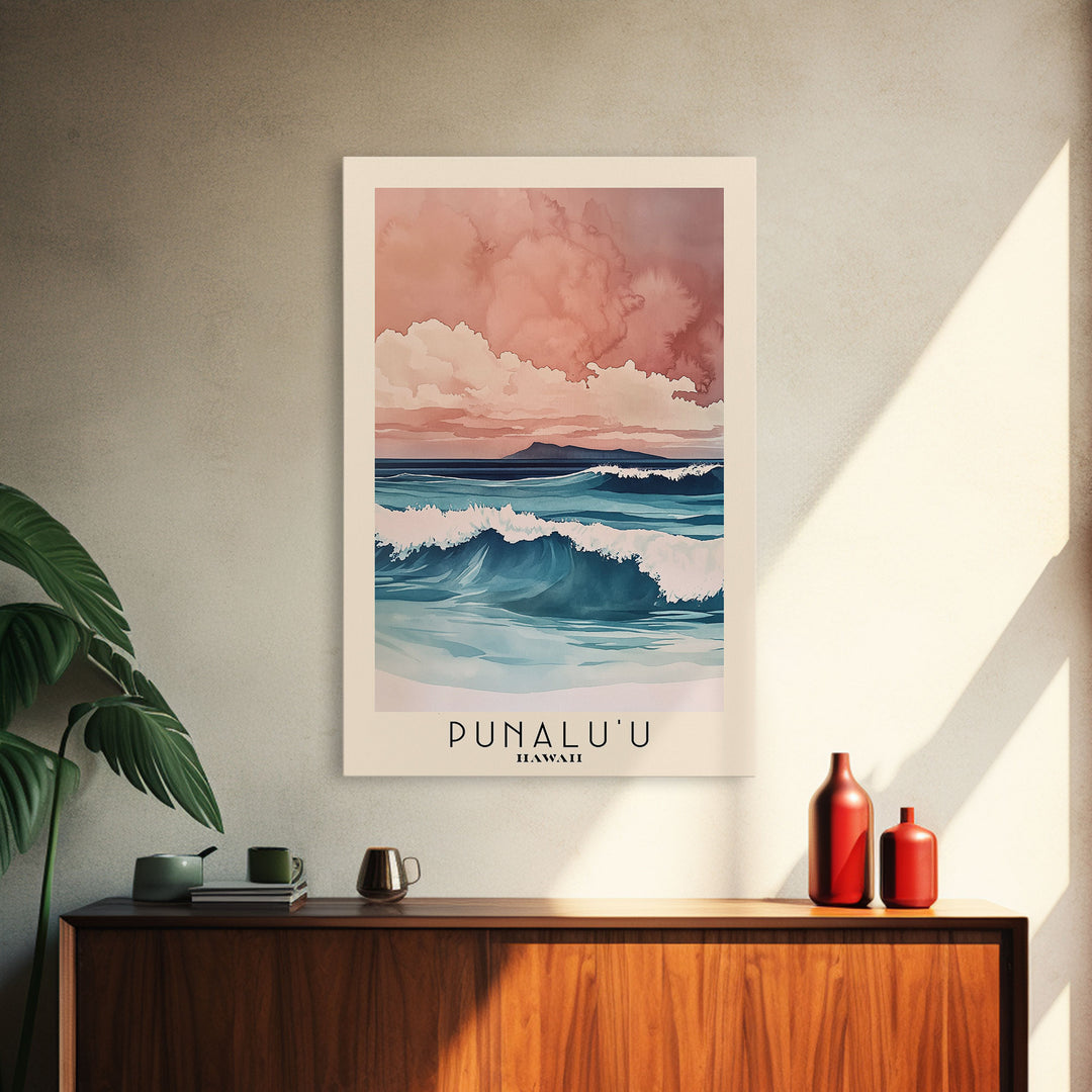 Punalu’u, Hawaii Watercolor Print, Vacation Gift, Hawaii Wall Art, Beach Painting, Beach Decor, Beach Or Lakehouse Art