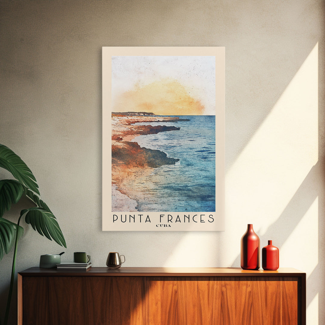 Punta Frances, Cuba Watercolor Print, Vacation Gift, Cuba Wall Art, Vacation Wall Art, Vacatation Memories, Beach Decor, Beach Or Lakehouse Art