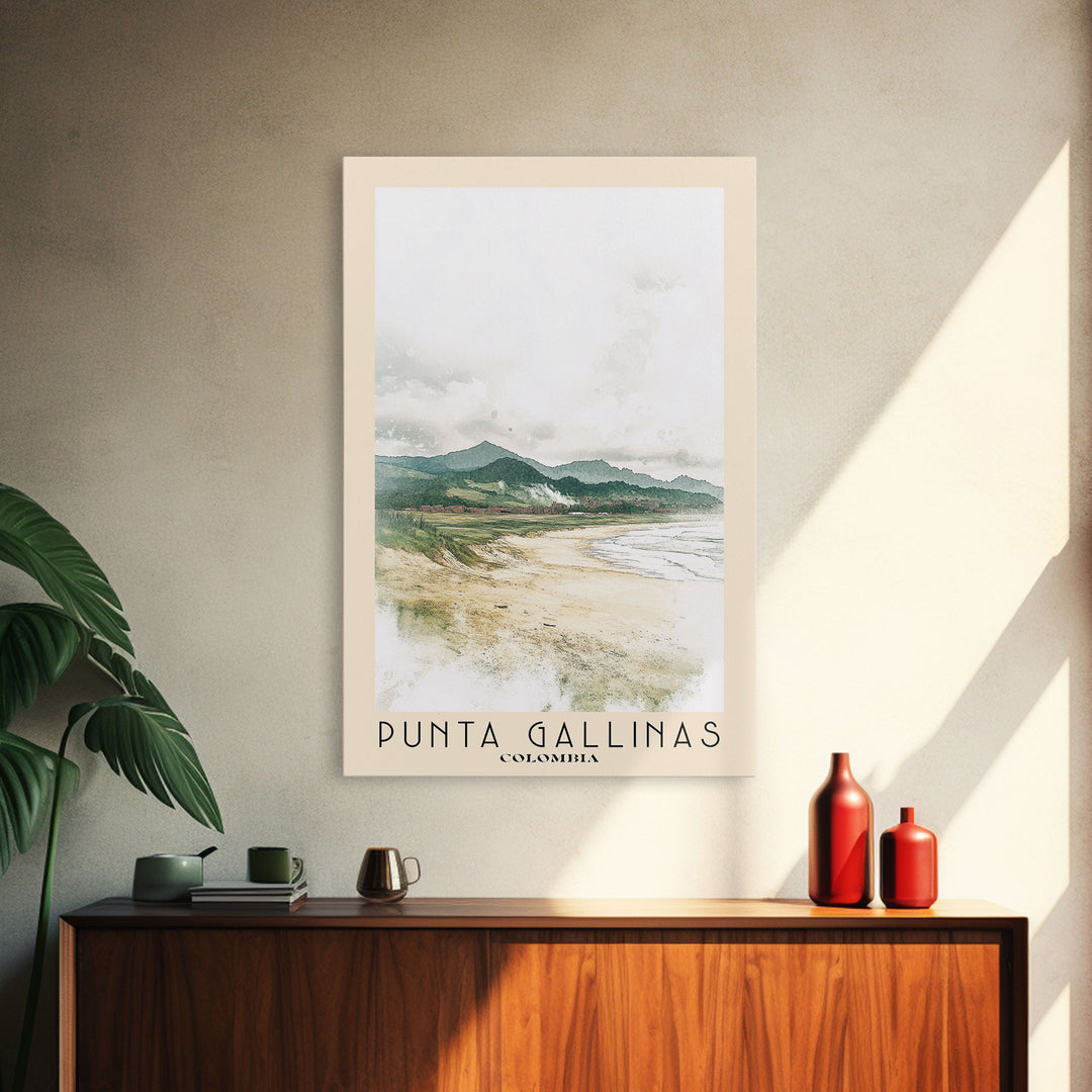 Punta Gallinas, Colombia Watercolor Print, Vacation Gift, Colombia Wall Art, Beach Painting, Beach Decor, Beach Or Lakehouse Art