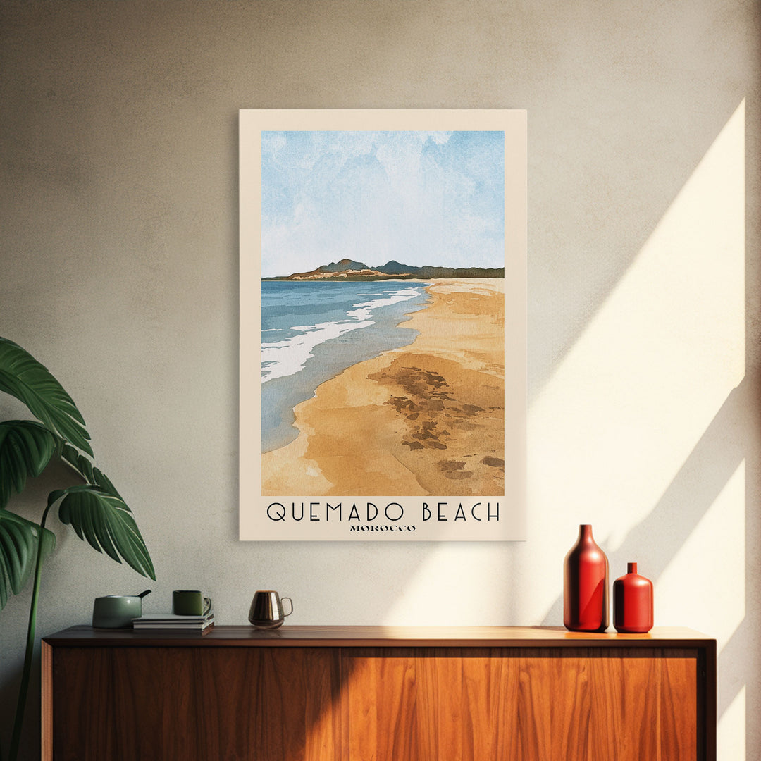 Quemado Beach, Morocco Watercolor Print, Vacation Gift, Morocco Wall Art, Vacation Wall Art, Vacatation Memories, Beach Decor, Beach Or Lakehouse Art