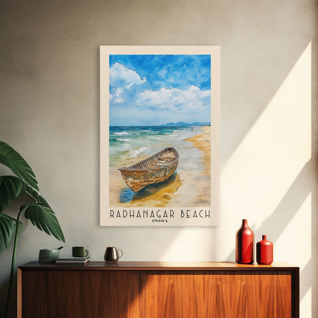 Radhanagar Beach, India Watercolor Print, Vacation Gift, India Wall Art, Beach Painting, Beach Decor, Beach Or Lakehouse Art